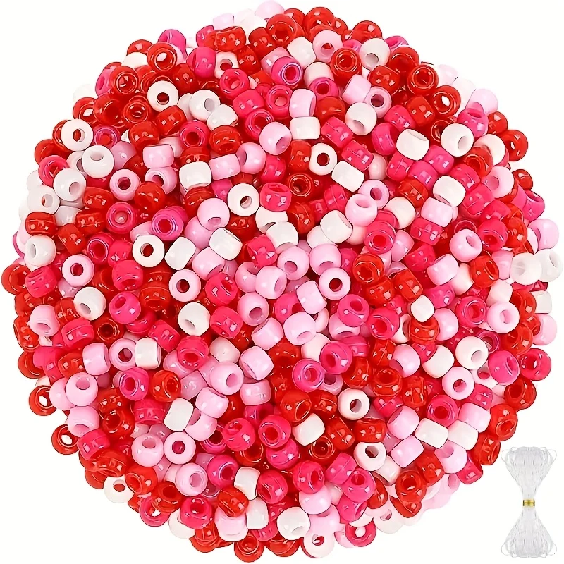 

1200 шт. пластиковых бусин в форме маленькой лошадки ко Дню святого Валентина, розового и красного цвета, подходят для браслетов, ювелирных украшений, подарков.