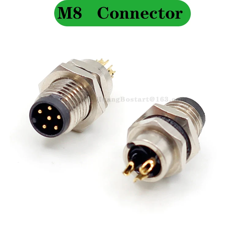 3 4 5 6 8 Pins M8 Solder Welding A D Coding Male Female Panel Mount IP67 Sensor Circular Connectors