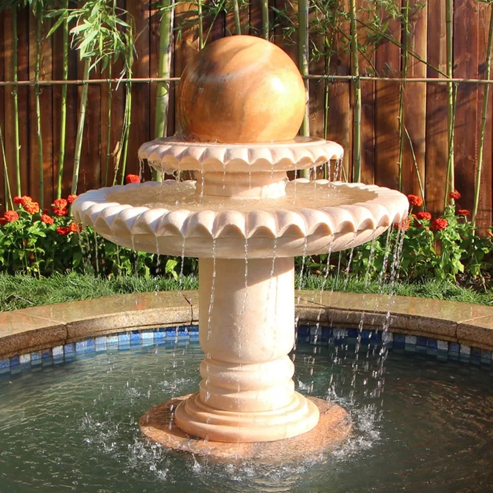 High Quality Tabletop  Water Fountain Lotus Shape Water Feature Waterfall for Outdoor Garden Decoration