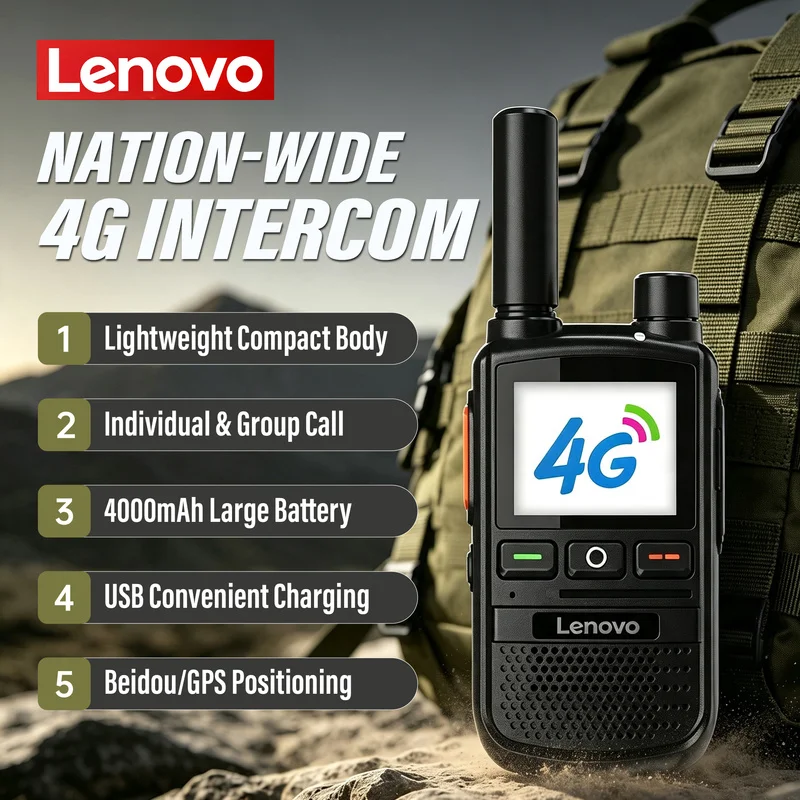 Lenovo CL-268 High Quality POC  Two-Way for Radio 4G LTE GPS Long Range Global PTT Walkie Talkie with Sim Card Global