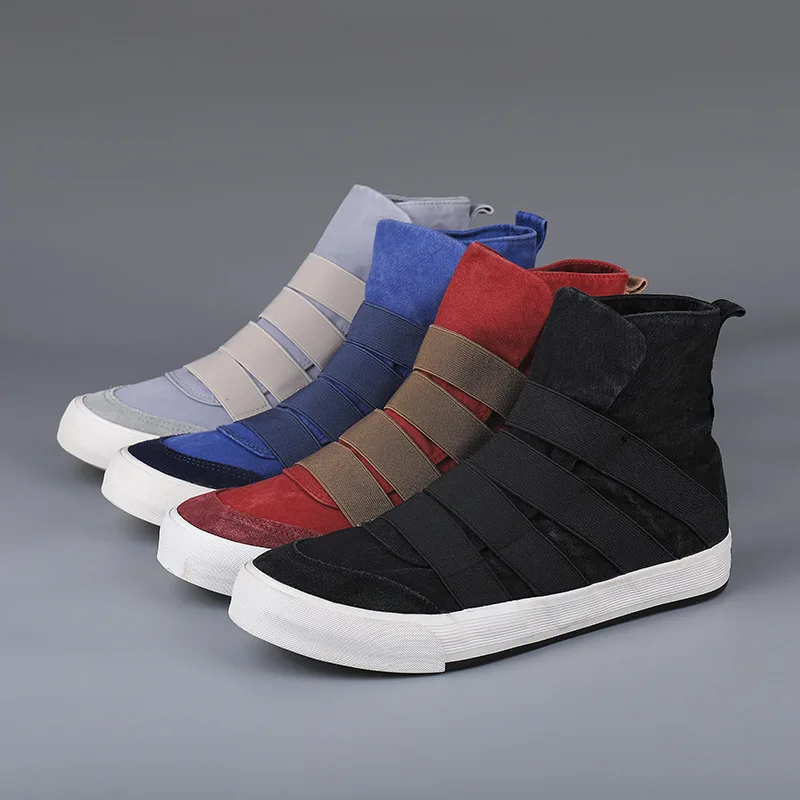 New 2025 High Top Men Designer Sneakers Flats Slip on Casual Shoes Male Canvas Shoes Plimsolls Espadrilles Man Zapatillas Hombre