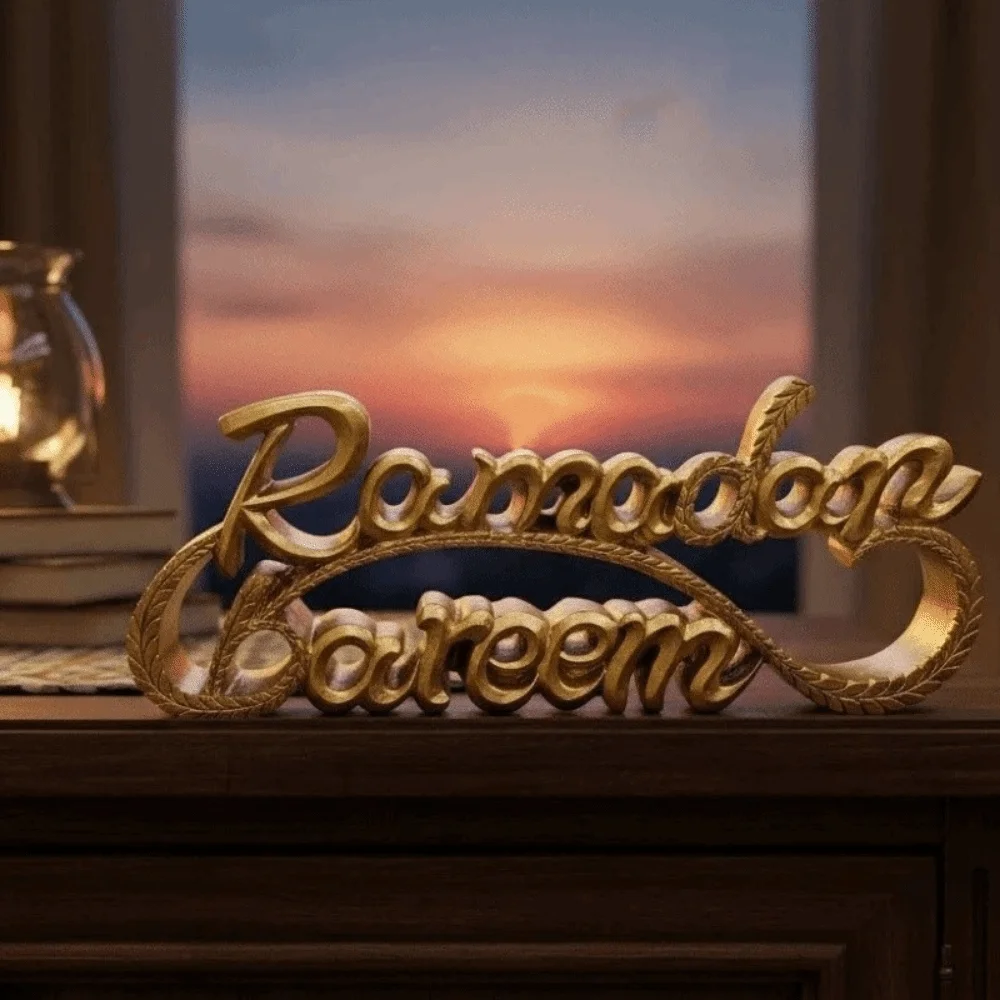 

Creative Resin Ramadan Letter Ornaments Gold Simple Eid Mubarak Decor Decorative Ramadan Table Ornament Party Decorations