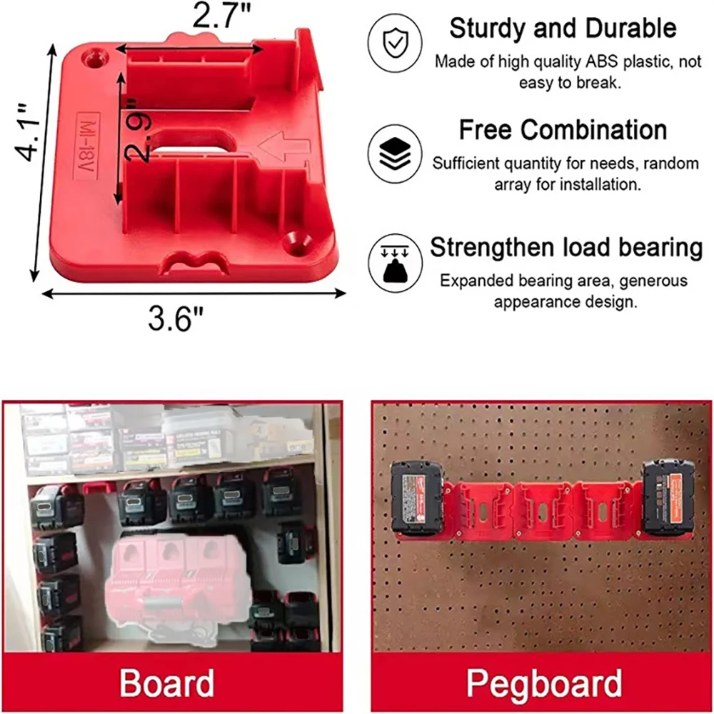 Power Tools Lithium Battery Holder Storage Fixed Bracket Installation Base Display Rack For Milwaukee For M18 18V Li-ion Battery