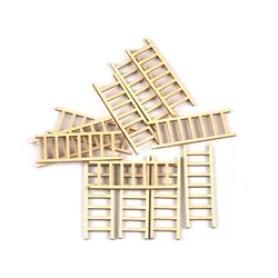 20Pcs/lot 20x60mm Natural Ladder Wood DIY Arts And Crafts Supplies Wooden Embellishments Home Handwork Accessories Garden Decor