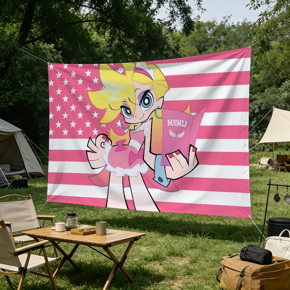 Cartoon P-Panty Stocking flag Tapestries Outdoor Parties Bedrooms Living Rooms Dorm Rooms Wall Decor Banners Gifts