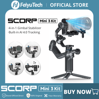 FeiyuTech SCORP Mini-3 Kit All-in-One Gimbal with Built-in AI Smart Tracking 2.0kg load, for Mirrorless Action Camera Smartphone
