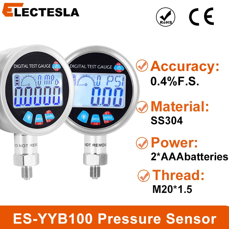 Medidor de alta pressão 400bar 600bar m20 * 1.5 display lcd medidor de pressão de barra digital 300bar 4bar medidor de pressão hidráulica