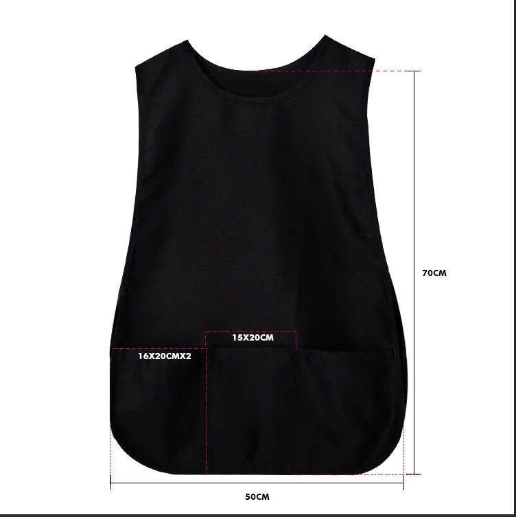 Men's Apron Chef Pocket Maid Sleeveless Art Advertising Vest Apron Smock Ropa De Trabajo Para Hombre Shoemaker Vest