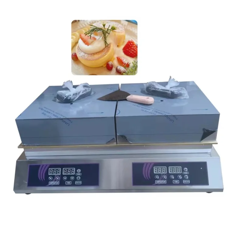Commercial Electric Double Head Pancake And Souffle Dorayaki Machine Stainless Steel Double Plate Snack Cooking Equipment