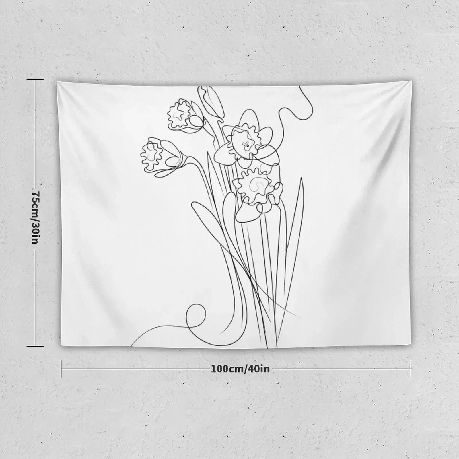 Daffodils Line Drawing Tapestry Room Decor Aesthetic Aesthetic Room Decors Decoration Wall Decoration Home Tapestry