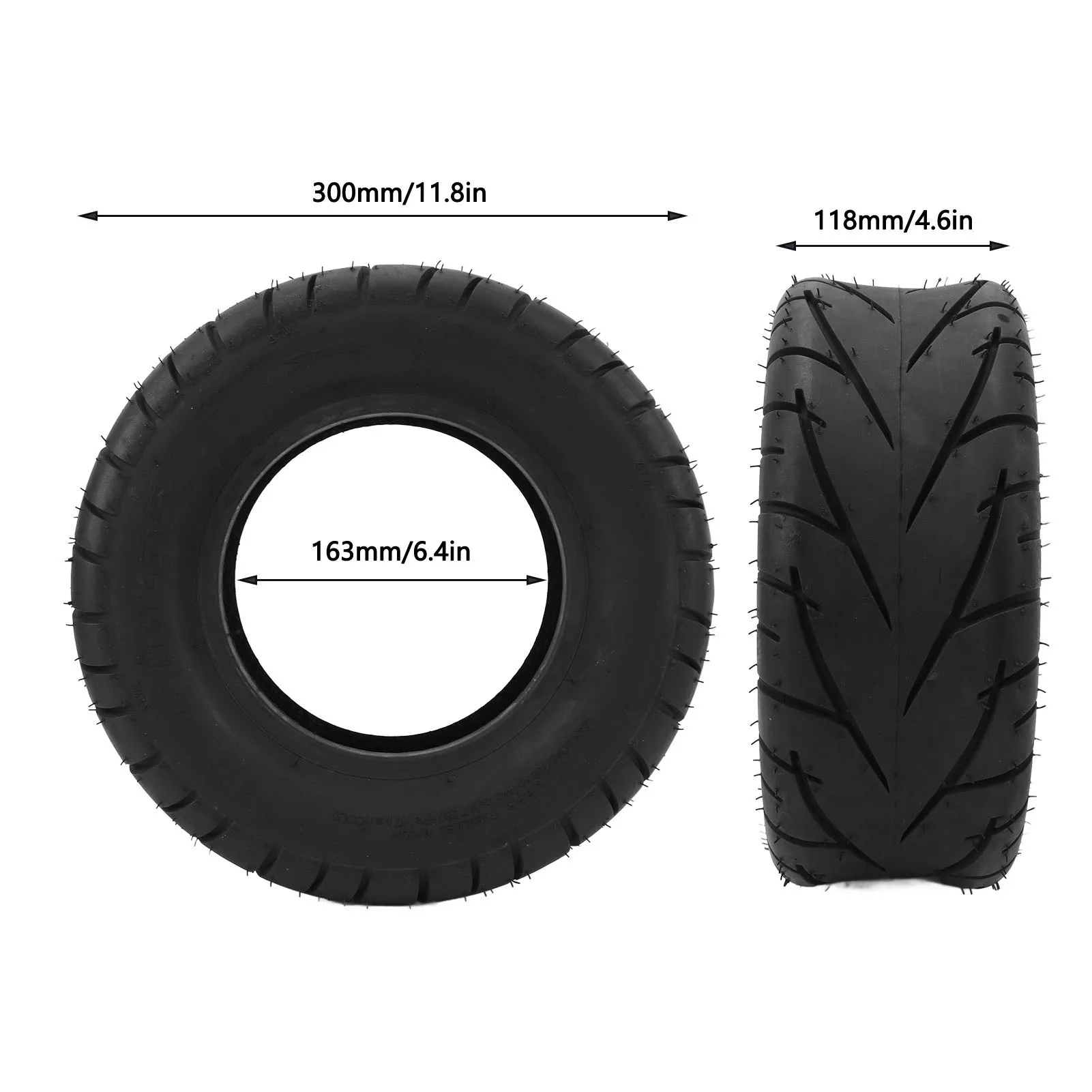 Go Kart Tires, Premium Rubber Lawn Mower Vacuum Tire, 13x5.00-6.5 Size, Enhanced Traction for Garden Carts and Tractors