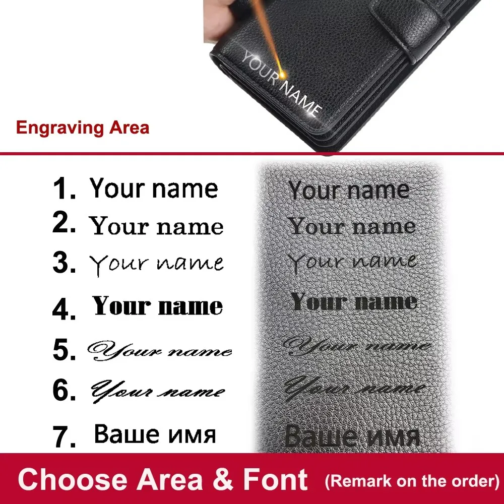 New Big Capacity Men Wallets Customized Name Carving Card Clips Zipper Male Coin Purses Photo Holder High Quality Wallet For Men