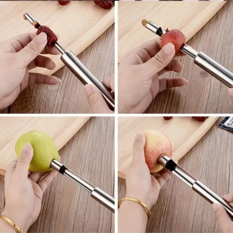 Stainless Steel Fruit Corer Apple Seed Remover Home Vegetable Tool for Red Dates Pear Hawthorn Cool Gadgets Kitchen Accessories