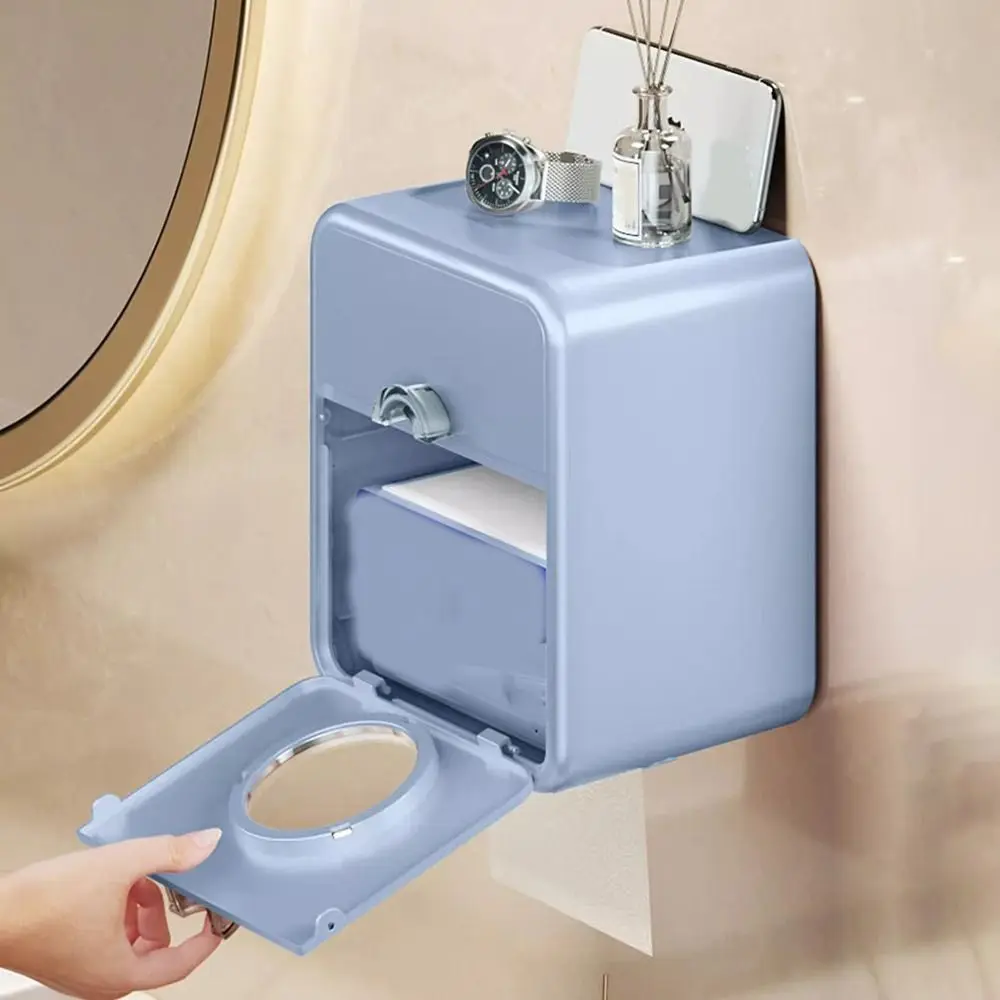 

Пластиковая двухслойная коробка для салфеток без дырокола, держатель для туалетной бумаги большой емкости, настенная компактная коробка для бумажных полотенец, кухня