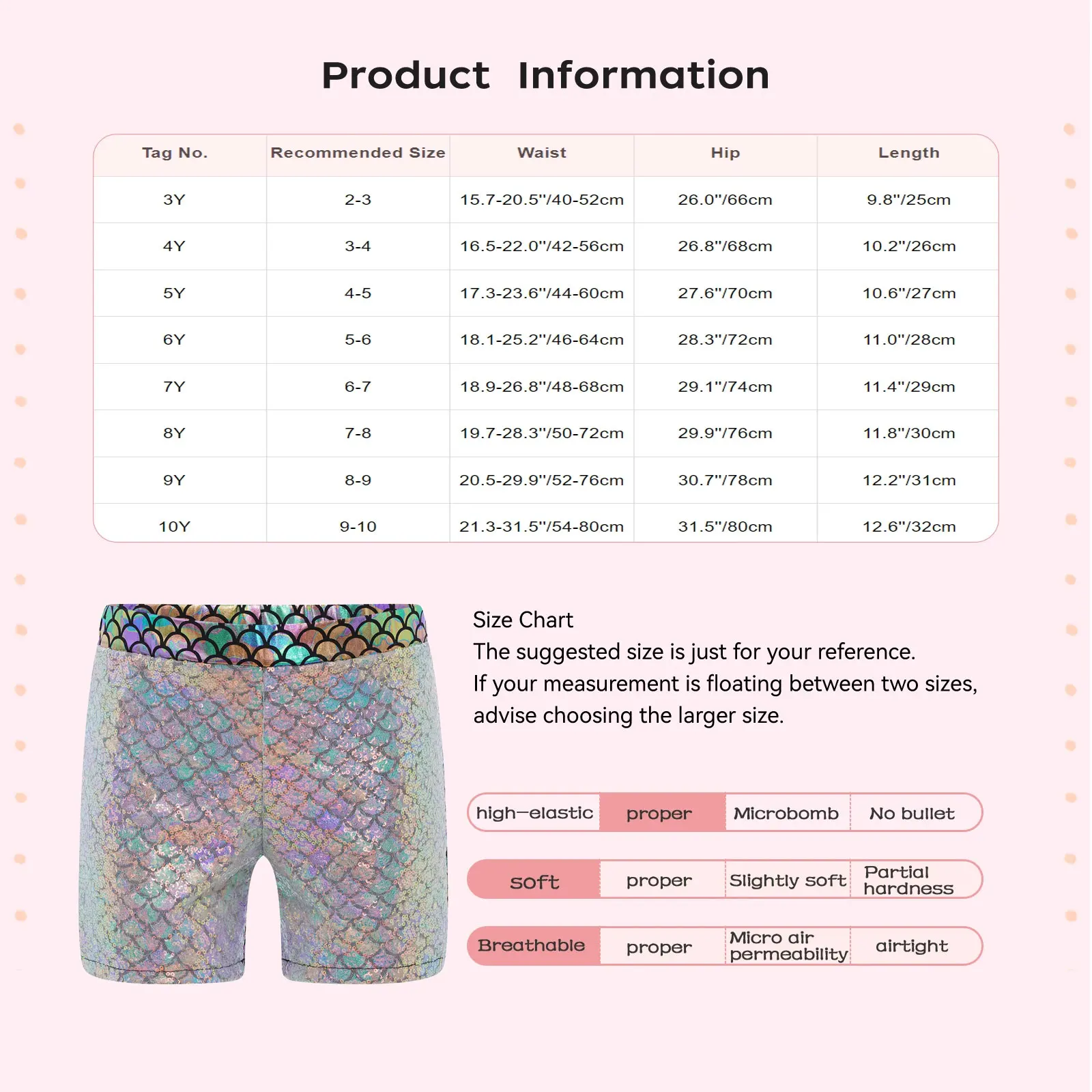 Kids Girls Dance Shorts Metallic Fish Scale Elastic Waistband Short Pants for Jazz Dancing Costume Clothing Children's Shorts