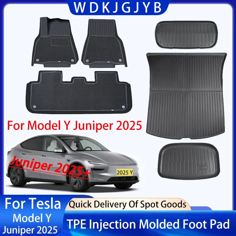 

For New Tesla Model Y Juniper 2025+ Floor Mat Car Trunk Mat Luggage Mat TPE waterproof Anti-Slip Set Floor Liner Mat