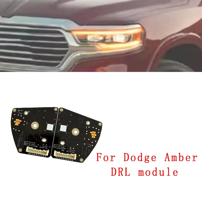 

Светодиодная плата DRL янтарного цвета для Dodge Ram 1500 Pickup 2019-2022, модуль для ремонта светодиодных фар дневного света, 6 светодиодов