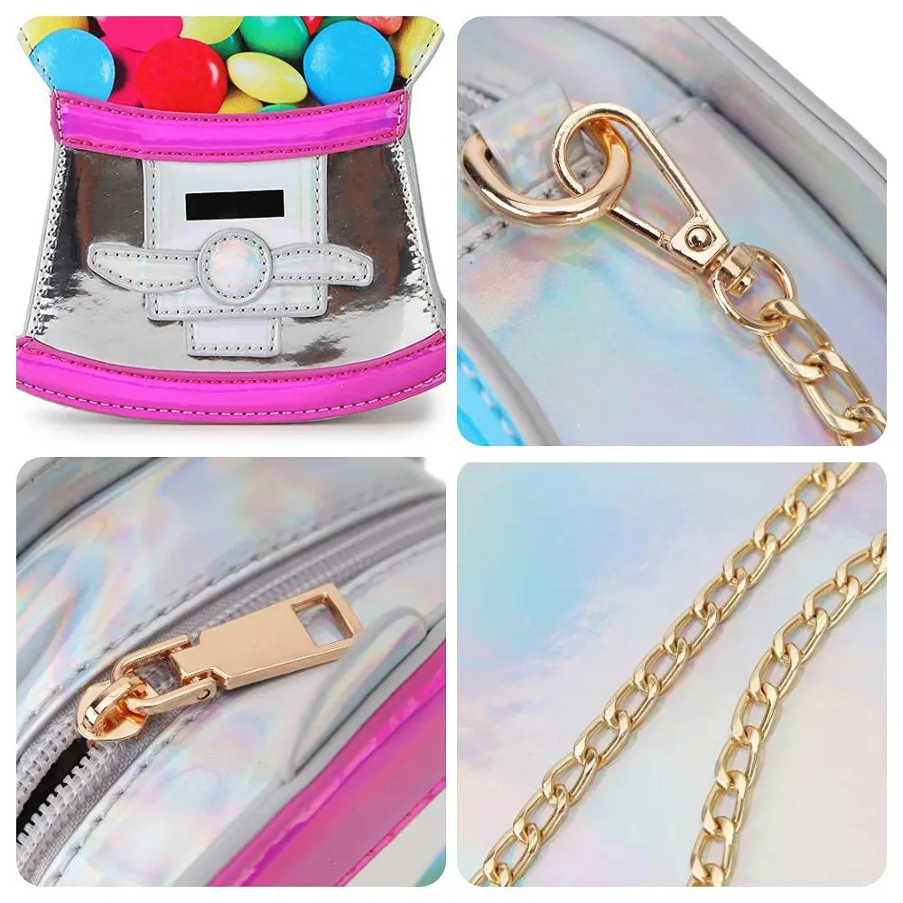 Kawaii Gumball Machine Shaped Purses and Handbags for Women Novelty Crossbody Bag Cute Cartoon Girls\' Chain Shoulder Bag Clutch