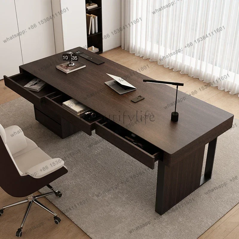 LJY Storage Style Office Desks Simple Unique Narrow Study Cheap Office Desks Luxury Modern Study Escritorios Work Station Table