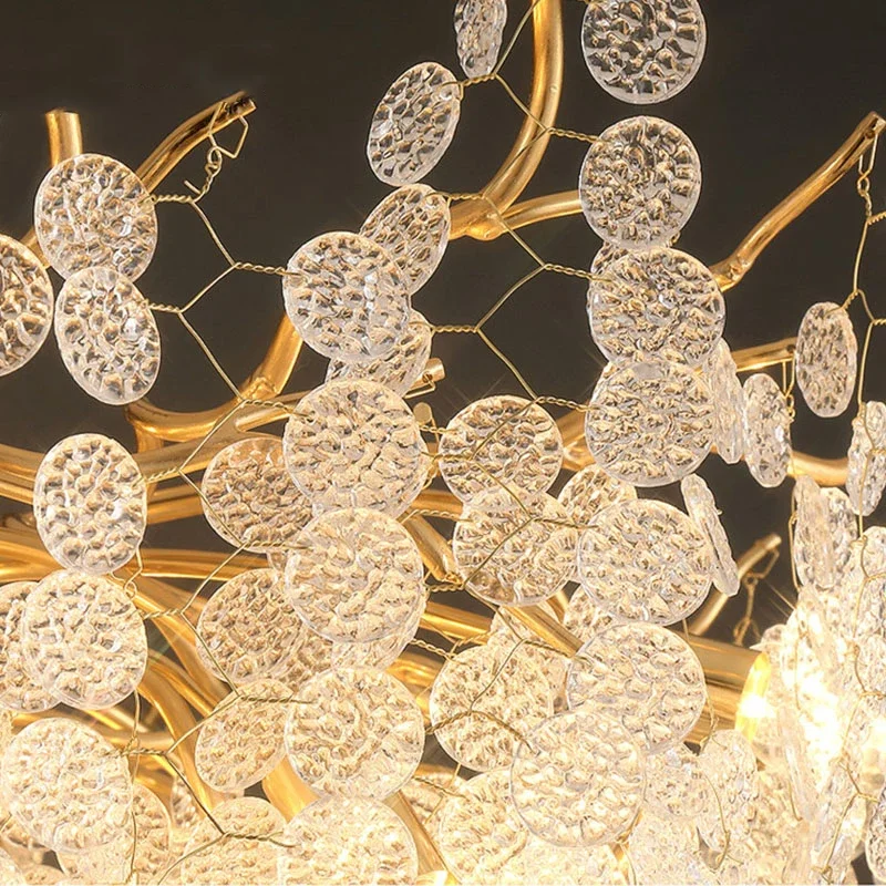 Imagem -06 - Luxo Cristal Lustres Gold Tree Branch Droplight Estilo Europeu Luz Pingente para Casa Sala de Jantar Quarto Decoração