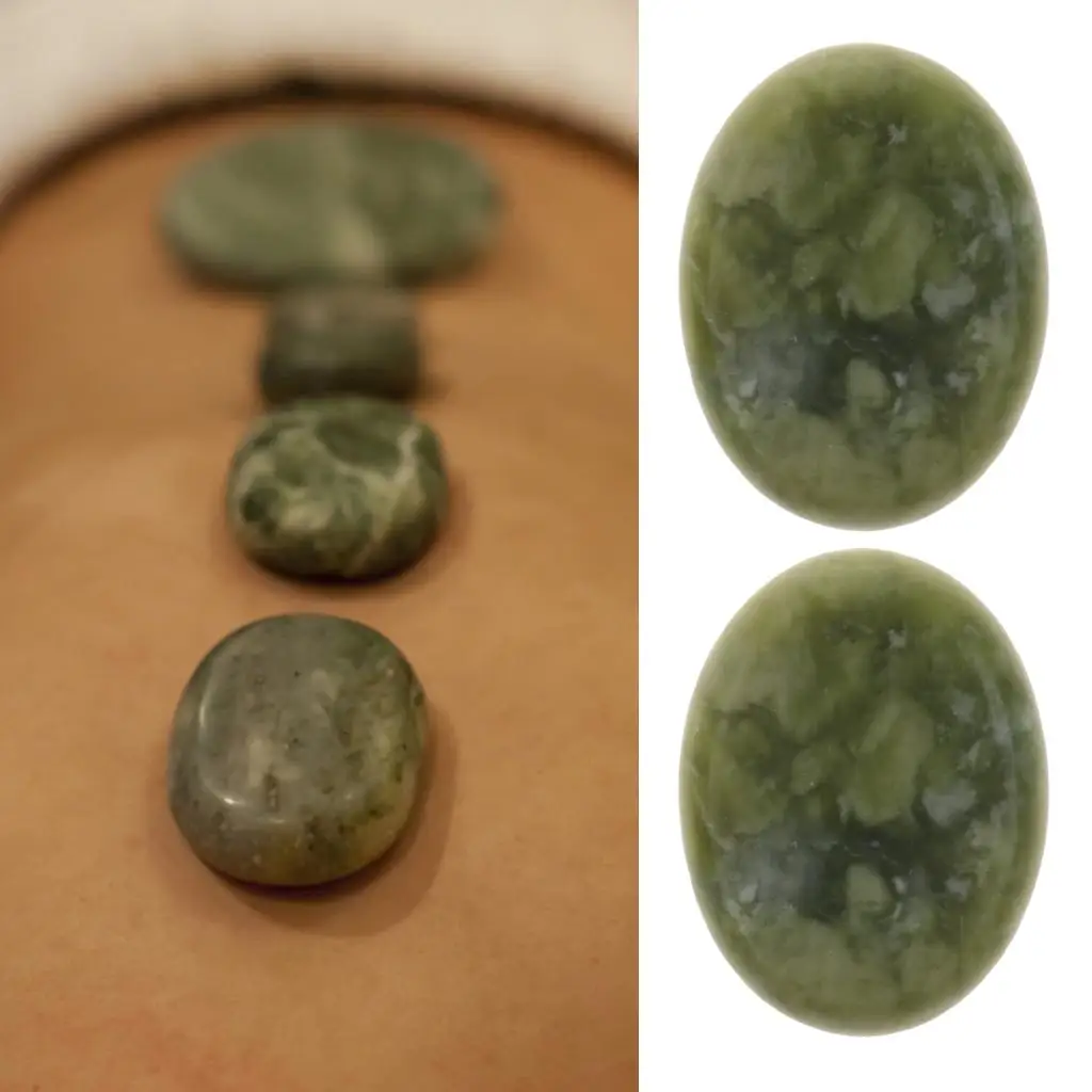 2 x Professional Massage Stones, Hot Essential Massage Stones Set for Professional or , Relaxing (3 x 4cm)
