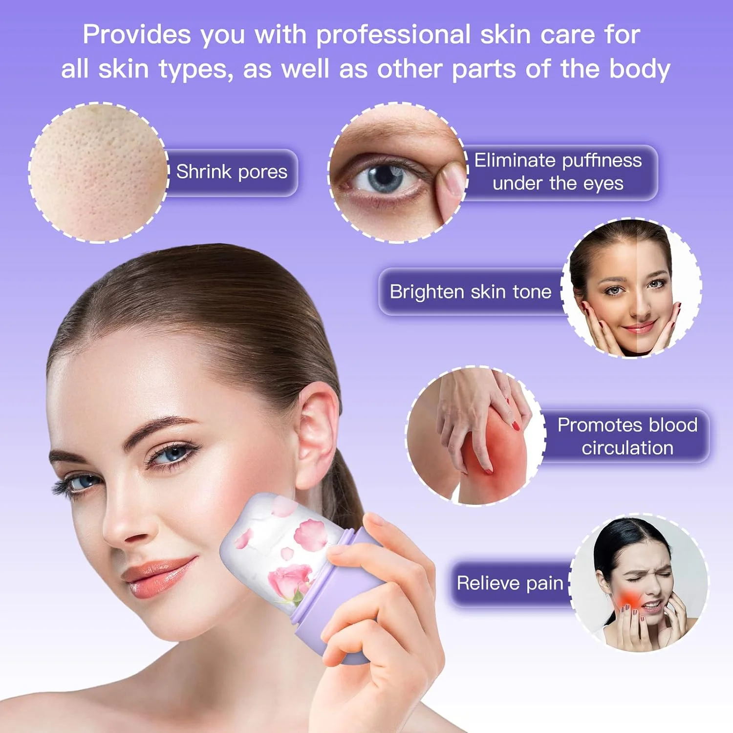 Silicone Face Ice Cube Mould Beauty Skin Care Silicone Face Ice Roller