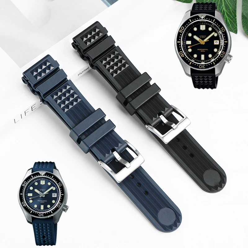 Bracelet en Silicone souple, 20mm 22mm, pour Seiko PROSPEX Ancestor SLA017J1 SLA039J1 SPB239J1 SKX007, bracelet de montre en caoutchouc Abalone Water Ghost
