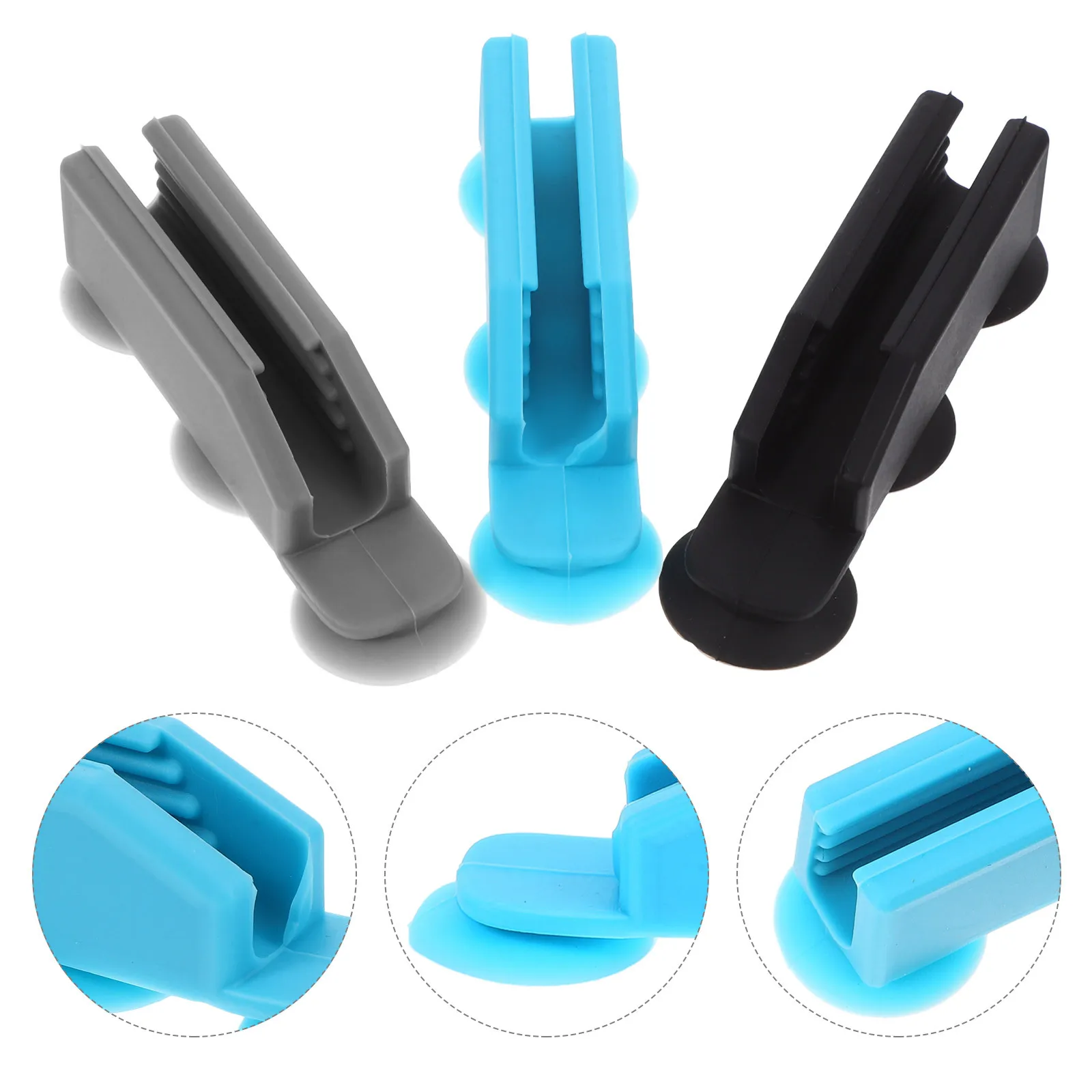 

3pcs Silicone Pencil Holder Suction Cup Pen Loop For Desk Organizer Student Classroom Office Wall Mount Portable Clip
