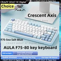 AULA F75 80 Keys 75% Hot-Swap Gasket Bluetooth 5.0/2.4gHz Wireless/Wired Mechanical Keyboard PBT Keycaps for Mac/Win,Blue