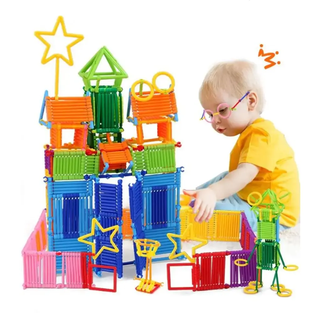 300/500/800/1000/1200 pièces jouets de Puzzle créatifs pour enfants en plastique Mini taille blocs de construction 3D blocs de construction colorés bricolage bâton