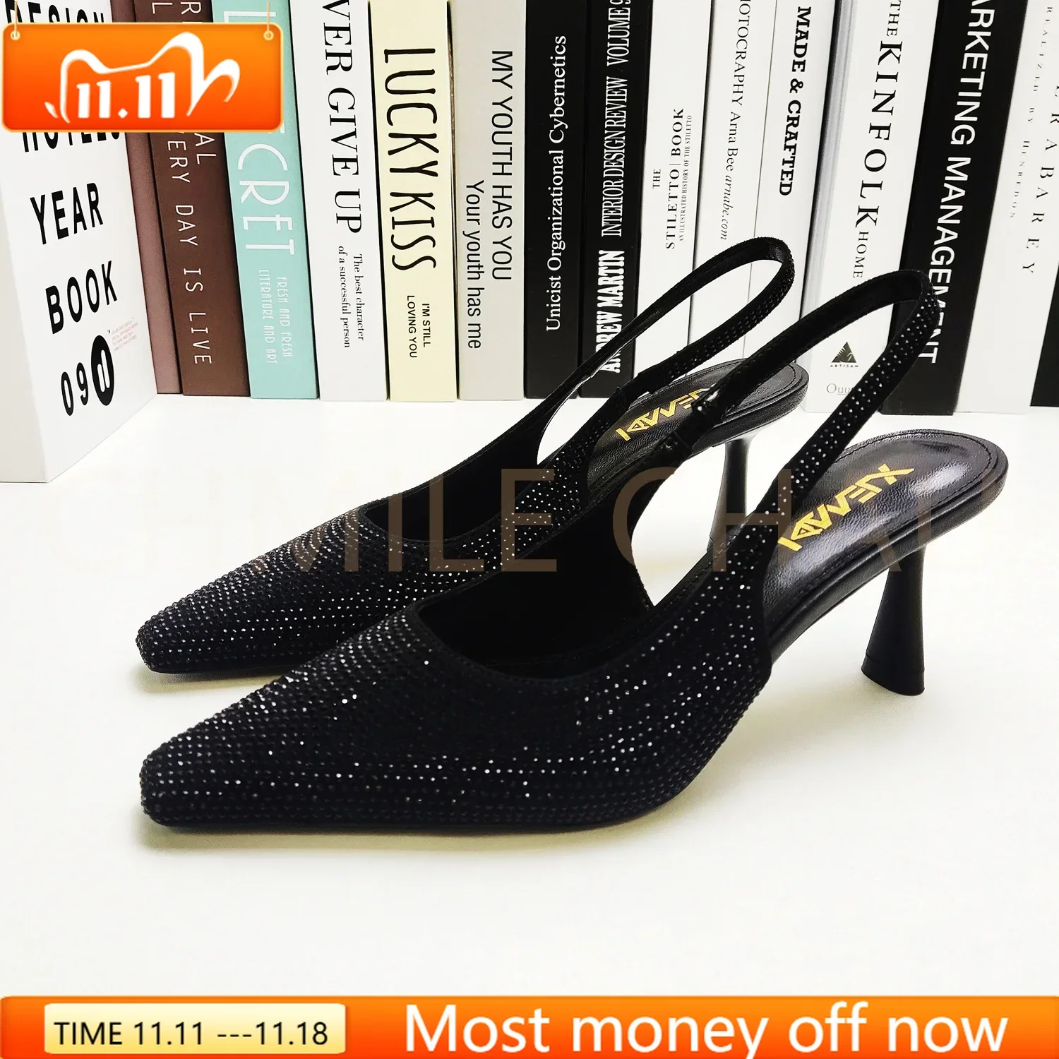 

【Measure your feet length before order】Sandals Woman Summer Pointed Toe Crystal High Heels Sexy Stiletto Designer Shoe16-CHC-33