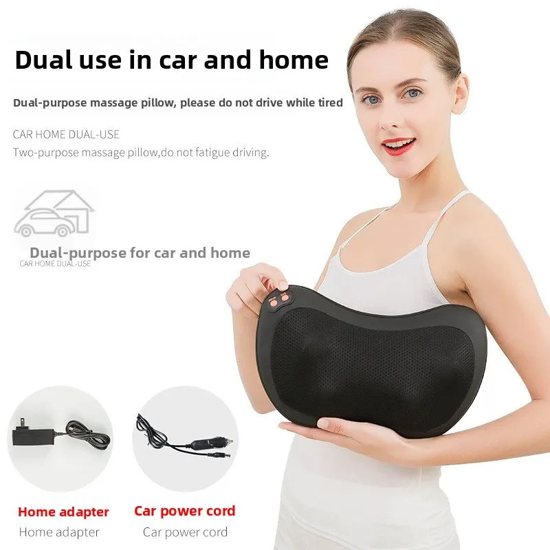 Electric Cervical Massage Pillow Multifunctional Car Home Shoulder and Neck Massager Waist Belly Back Massager