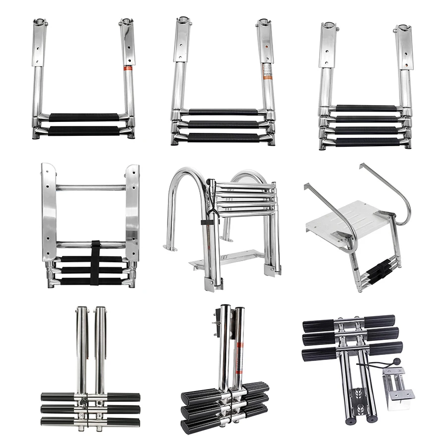 

STLF Top Manufacturer Marine Grade 316 Stainless Steel Boat Yacht Folding Ladders for Swimming Pool