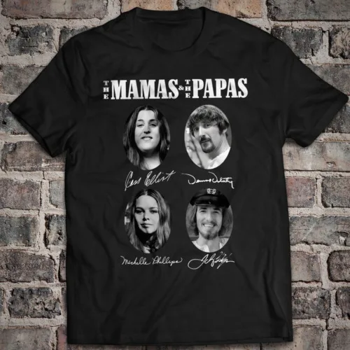 Футболка с длинными рукавами с надписью «The Mamas & the Papas», которая посвящала Джона Phillips Cass, Эллиота