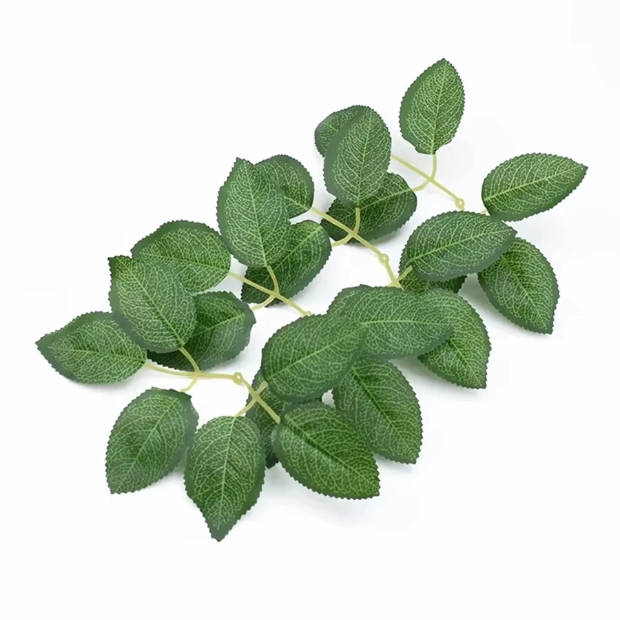

50/100Pcs Six-Leaf Roses Leaves Christmas Decor Home Living Rooms Wedding Bride Wrist Flowers Accessory Artificial Simple Plants