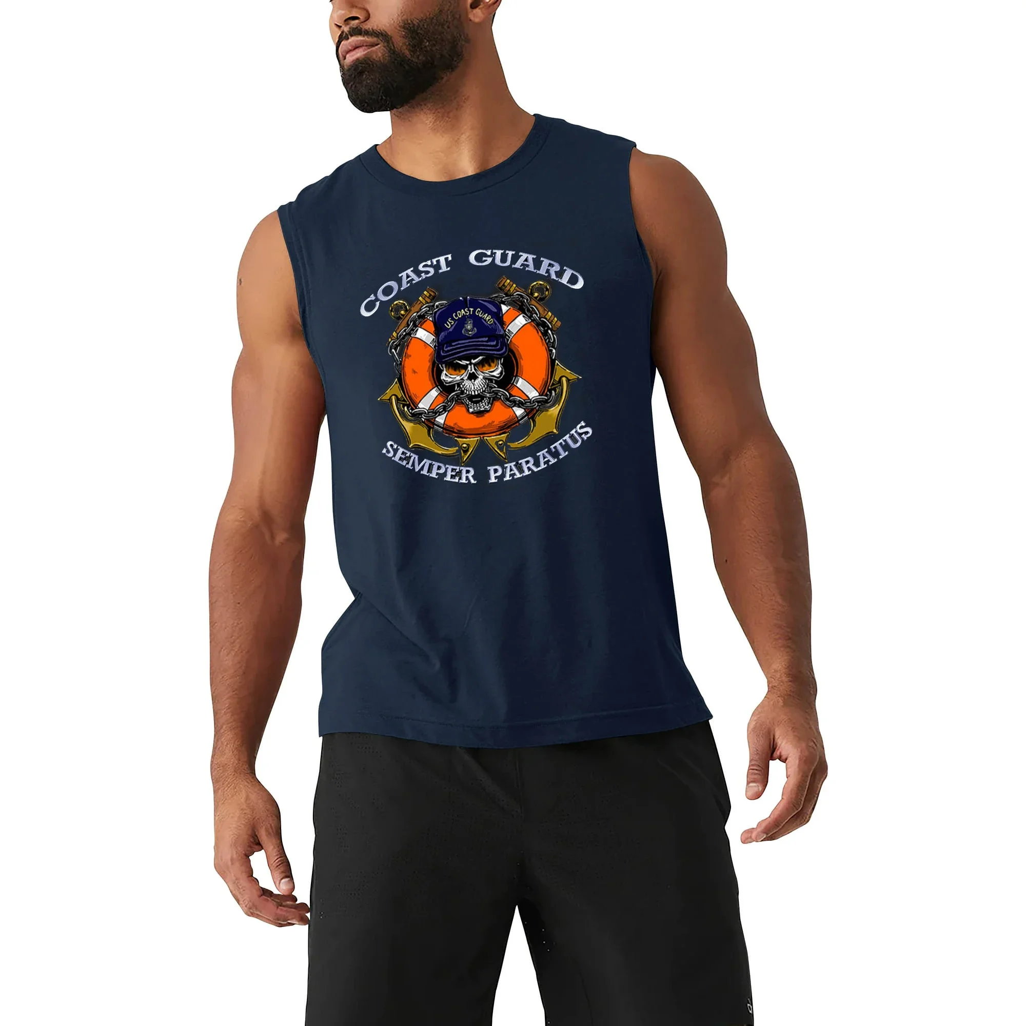 USCG Semper Paratus US Coast Guard Tanktop New 100% Cotton O-Neck Summer Casual Mens Tank Top Sleeveless Tee Shirt