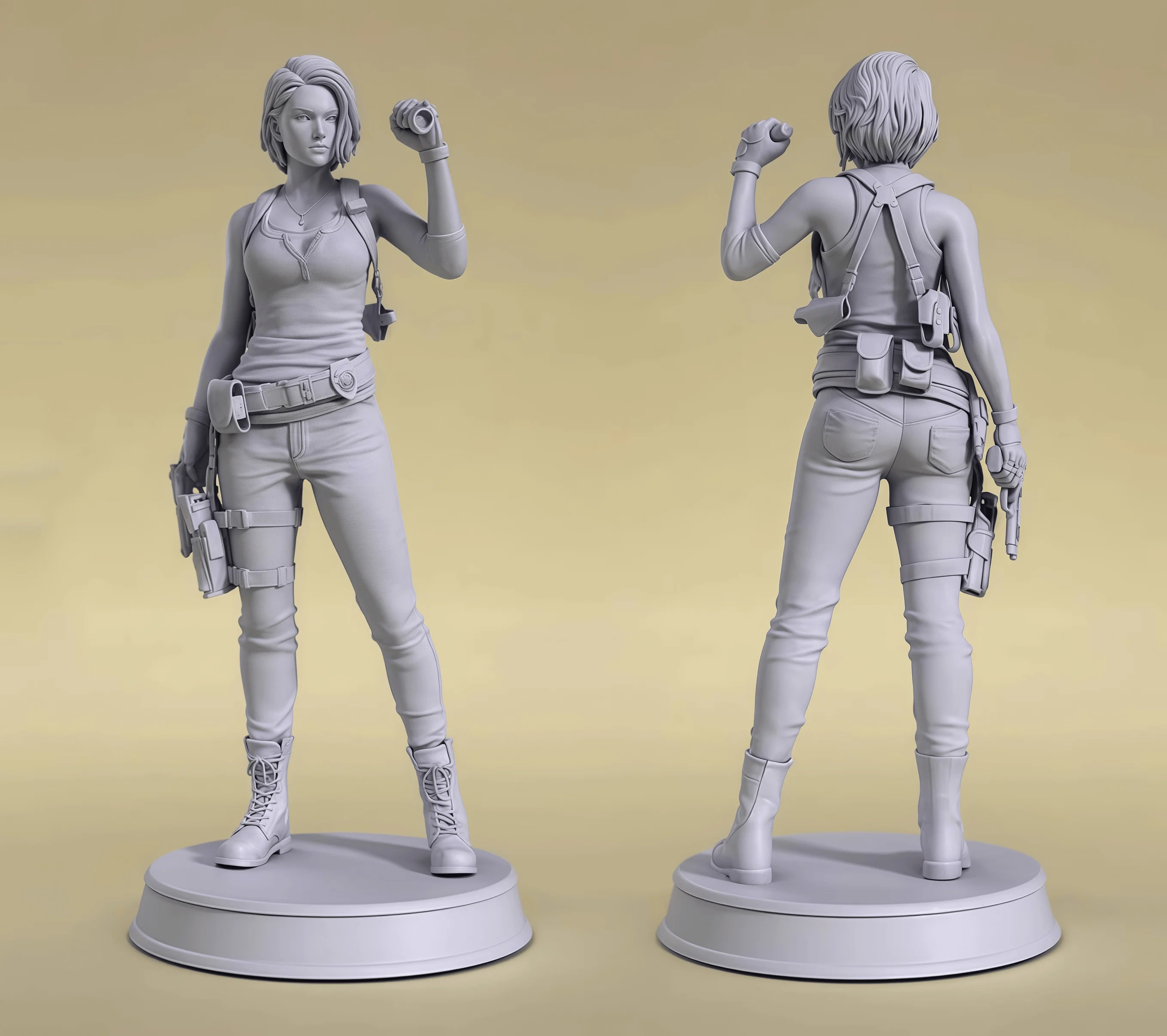 1/24 (75mm) Cast Resin Model Assembly Kit Female Assassin Model Toy Unpainted