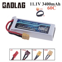 3s 3400mAh 11.1V 60C LiPo Battery For RC Helicopter Aircraft Quadcopter Cars Airplane 11.1V 3S Battery With T JST XT30 XT60 Plug