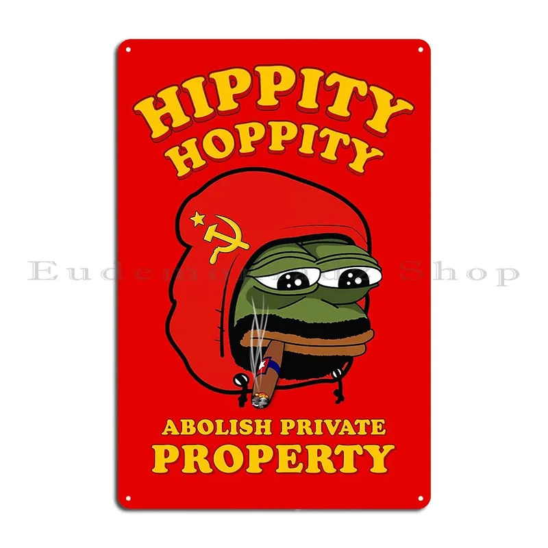 Frog Hippity Hoppity Abolish Private Property Metal Plaque Poster Cinema Designer Cinema Pub Mural Club Tin Sign Poster