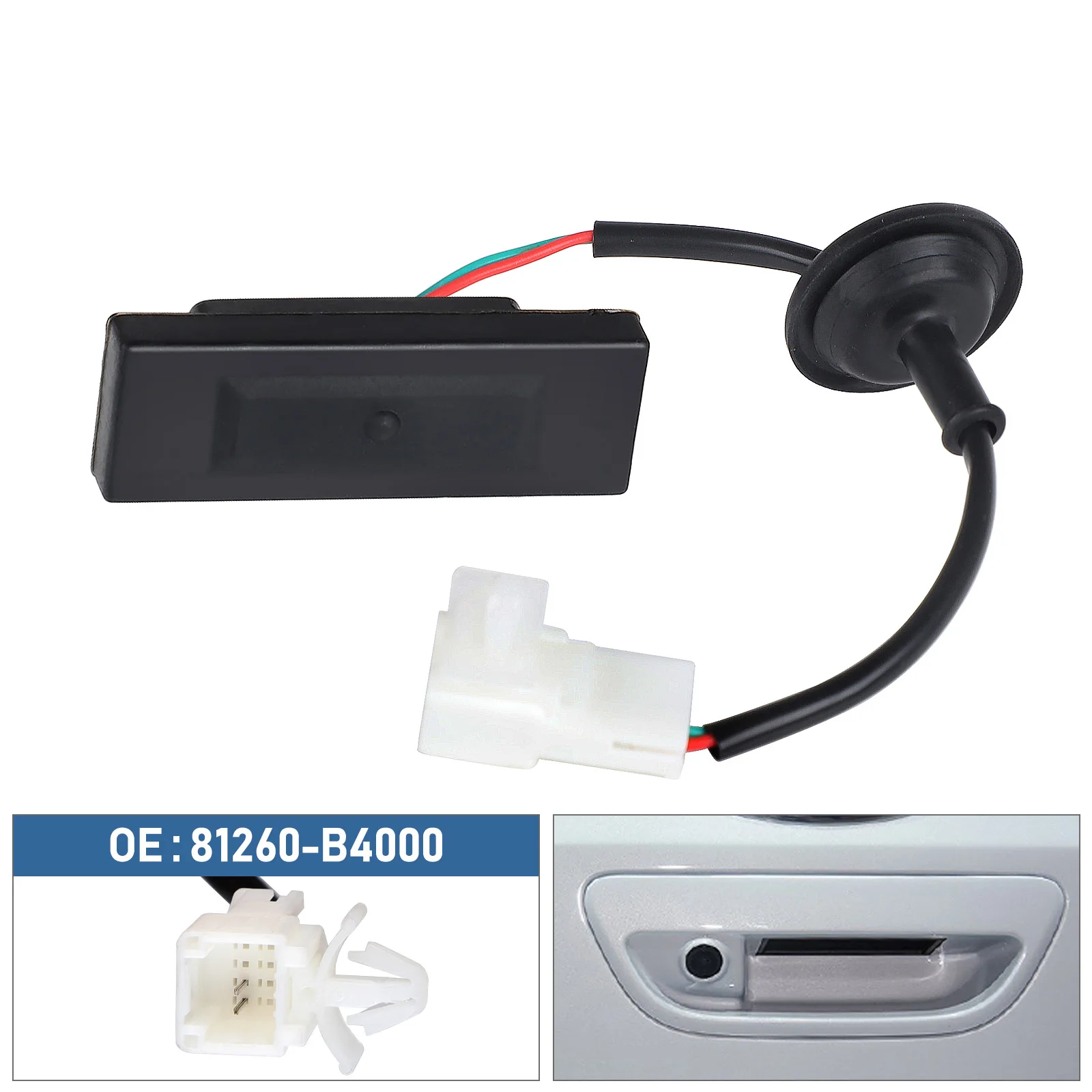 

Black Hatchback Trunk Door Switch Button Handle for Hyundai Sonata 2013 - 2021 I10 81260B4000 81260-B4000