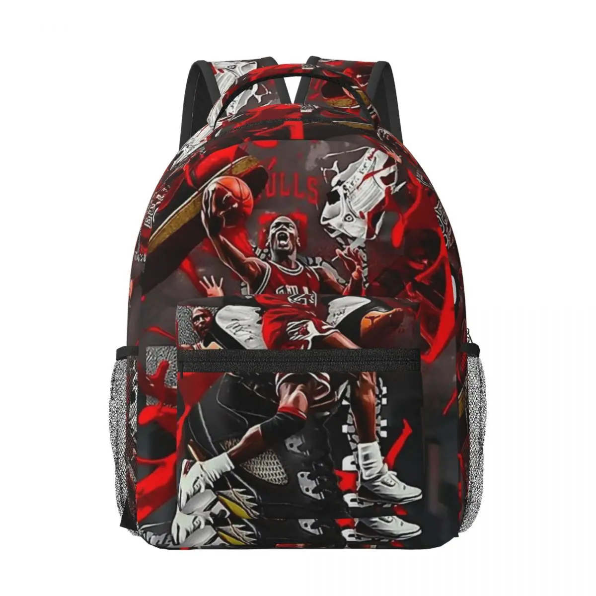

Jordan Basketball Art для девочек и мальчиков, студенческий рюкзак большой емкости, легкий водонепроницаемый рюкзак 17 дюймов