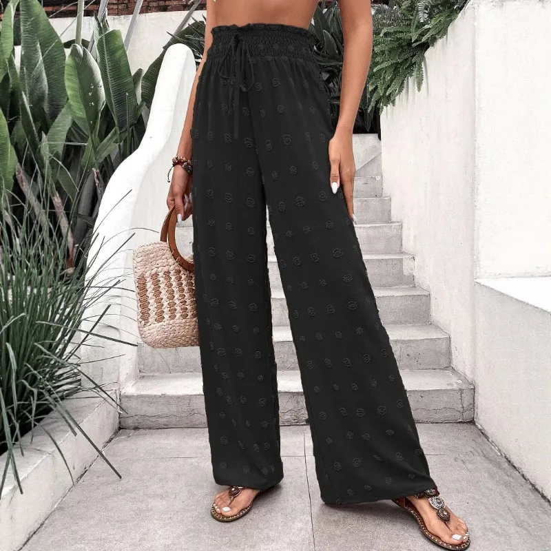 Women's New Loose High Waist Wide Leg Pants Fashion Casual Solid Long Pants for Women Spring and Summer Elegant Womens Clothing
