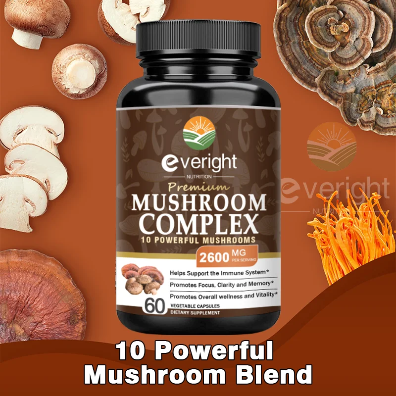 Lion\'s Mane Mushroom can enhance brain plasticity. NGF improves IQ, memory, and concentration，Supplement made in the USA