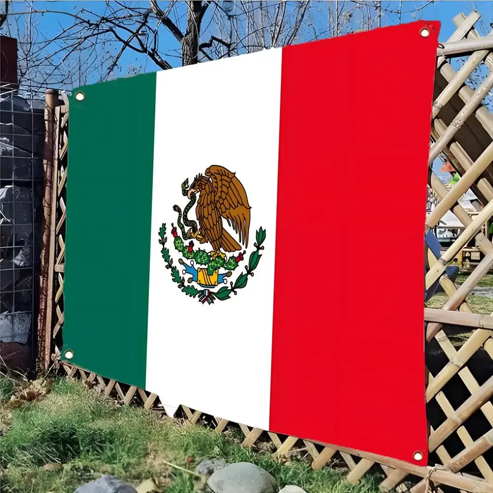 Flag of Mexico Flags Daily four ring borderless design indoor outdoor decor easy hang install