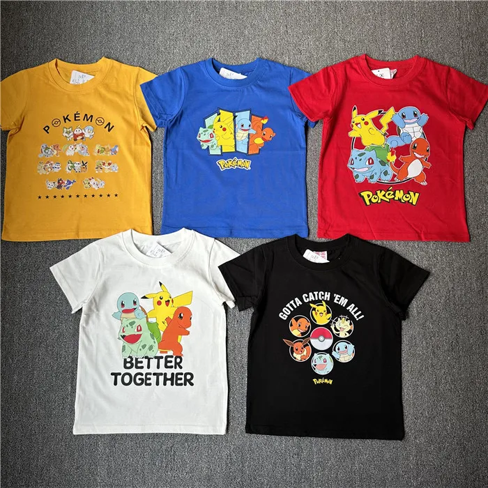 神話カエルの種ポケモンピカチュウシリーズ夏の子供半袖-tシャツかわいいリトルファイアドラゴン男の子女の子ホリデーギフト