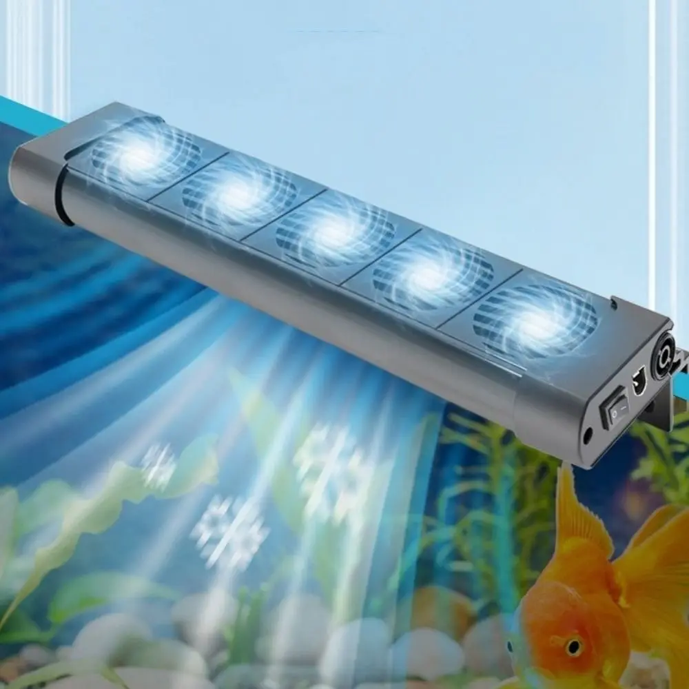 2/3/4/5/6 Head Aquarium Cooling Fans Temperature Control Silent Heat Dissipation Fan 135° Rotation US Plug Fish Tank Cooler