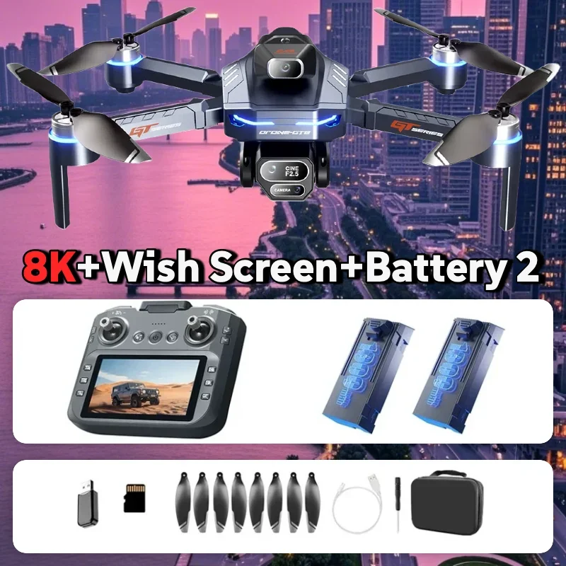 HEIßER Für LSRC GT8 Drone 4K Professionelle Dual Kamera FPV GPS Bürstenlosen Motor Optischen Fluss Schweben Klapp Quadcopter 8K RC Eders