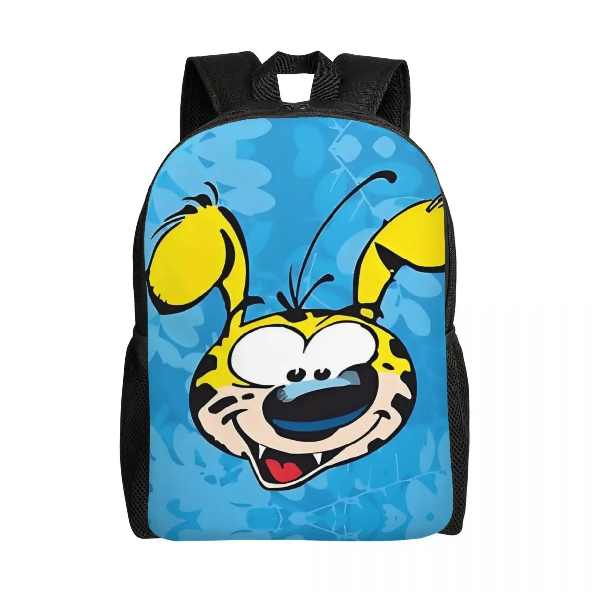 

Забавный рюкзак Marsupilami с 3D принтом на заказ для девочек и мальчиков, светло-голубой школьный дорожный рюкзак, подходит для 15-дюймового ноутбука