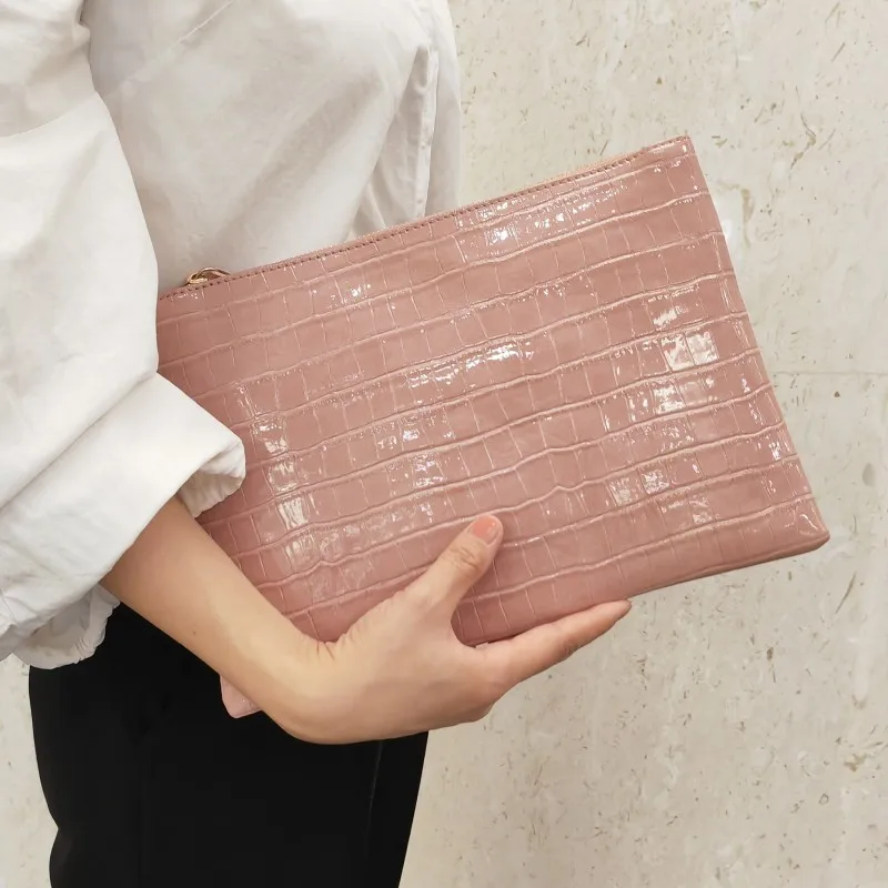 Fashion Crocodile Women Envelope Clutch Bag Ladies Evening Party Large Clutches Handbag PU leather Alligator phone purses bolsas