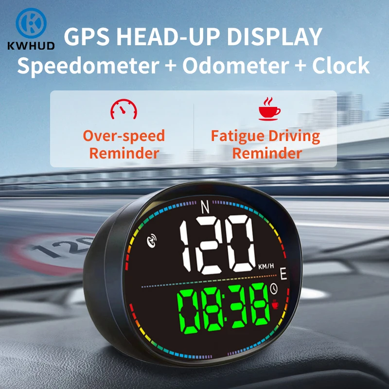 

спидометр gps для авто hud Цифровой спидометр KWHUD, автомобильный мульти-датчик, одометр, скорость, будильник, электронные устройства км/ч, миль/ч аксессуары для авто